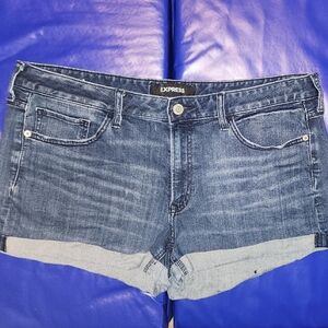 Express Dark Blue Denim Shorts